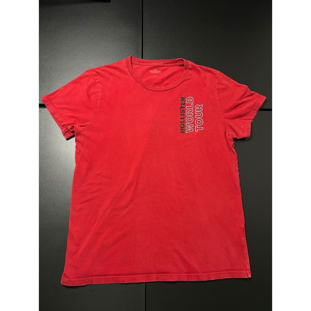 Hollister Red World Tour Graphic T-Shirt Mens M